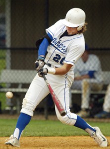 FINAL CUT: Princeton Day School baseball player B.J. Dudeck takes a cut in action this spring. Senior center fielder and VMI-bound Dudeck ended his PDS career on a high note, hitting a team-high .406 with 18 RBIs to help the Panthers post a 9-12 record.(Photo by Frank Wojciechowski)