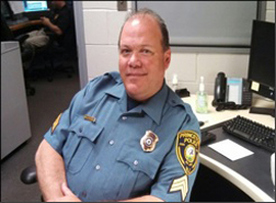 LAST DAY ON THE JOB: Police Sergeant Mike Cifelli, seen here at his desk in the Princeton Police Department building on Valley Road, will retire after 26 years as a police officer on June 30. Since 20011, Mr. Ciffeli has served as the department’s Press Information Officer. During the winter stormstorm emergencies, he kept the community up to date with the latest information. After years of shift work, he is looking forward to spending more time with his family, including fun activities with his kids.(Photo Courtesy of Princeton Police Department)