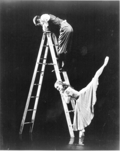 GROVER’S CORNERS: Mary Barton, shown here with Richard Kondras in the 1995 production of Philip Jerry’s “Our Town” by American Repertory Ballet, coaches current dancers by relaying the late Mr. Jerry’s direction “almost word for word.” “Our Town” is being presented this weekend at Rider University.