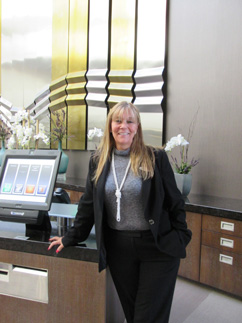 HYATT HOSPITALITY: “Our main focus is bringing humanity back to hotel hospitality. We provide a warm and welcoming atmosphere. It’s all about how you make people feel.” Dianne Pepe, CHS, director of sales and marketing at the Hyatt Regency Princeton, is shown in the hotel’s reception area.