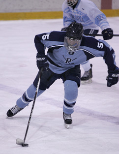 BIG MAC: Princeton High boys’ hockey player Connor McCormick controls the puck in a game last season. On Saturday, senior forward and co-captain McCormick chipped in a goal and an assist as PHS rallied from a 2-0 deficit to defeat Wall 4-2. The Little Tigers, who fell 5-2 to Jackson Memorial on Monday to move to 5-5, play Notre Dame on January 12 and Steinert on January 13.(Photo by Frank Wojciechowski)