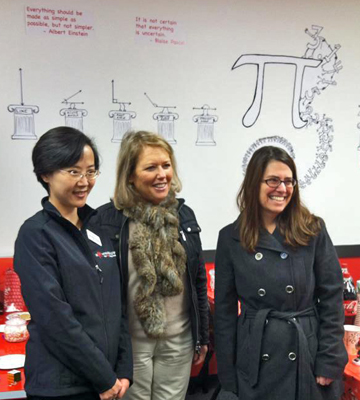 MATH MAGIC: “Math is very functional. It underlies so much of what we do in ordinary life. With our Mathnasium method, a thorough understanding of math and development of number sense is the goal.” Jennifer Zhang (left), director of Mathnasium of Princeton, The Math Learning Center, is shown with Alice Barfield, director of programs for the Princeton Regional Chamber of Commerce and Princeton Mayor Liz Lempert, at the center’s grand opening.