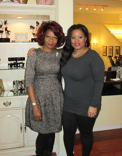 LOOKING GOOD: “We provide hair and make-up services for the multi-cultural community, specializing in wavy, curly, and kinky hair,” explain Nelson (left), and Najwa Comeau, owner-operators of the new Makeovers Studio on Leigh Avenue. They look forward to introducing their services to many more clients.