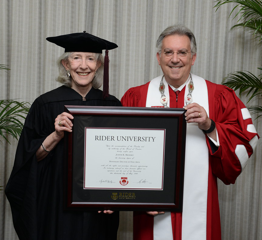 BRODSKY pic Rider Honor and President Del Omo, Rider University commencement 2016