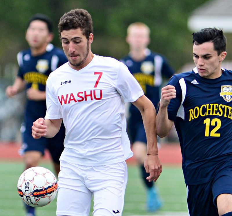 10.4.2015--Men's soccer vs. Rochester. Photo by James Byard/WUSTL Photos